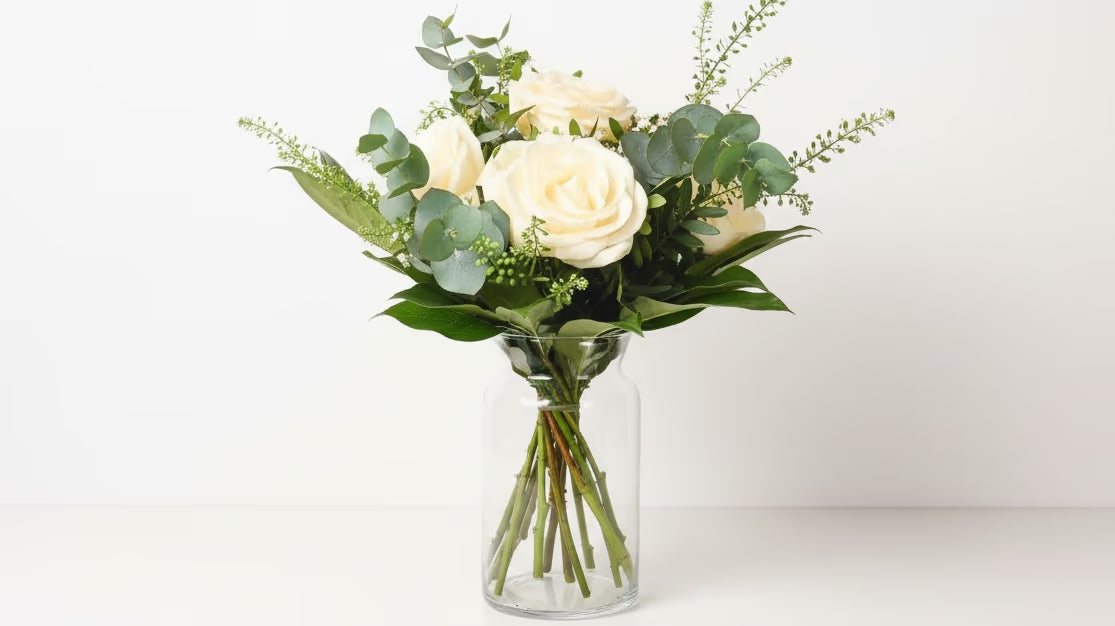 Rosen-Eukalyptus Strauß groß (weiß)