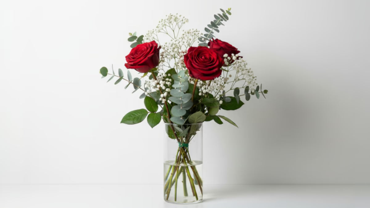 Rosen-Eukalyptus Strauß klein (rot)