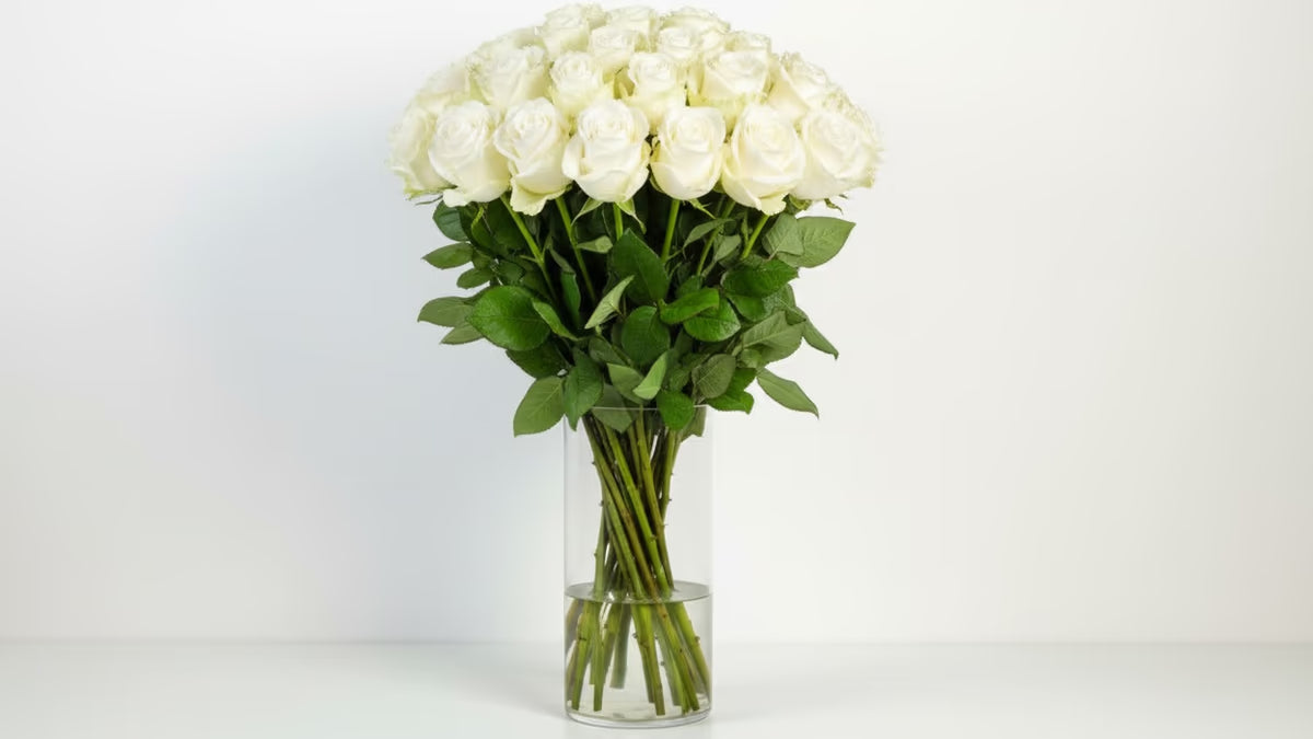 Premium Rosen Strauß (weiß)